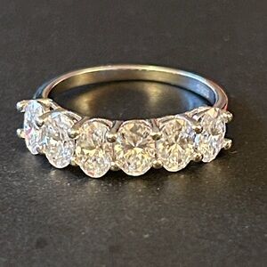 Moissanite Diamond 925 Sterling Silver oval cut Women's Ring size 9 retail $799